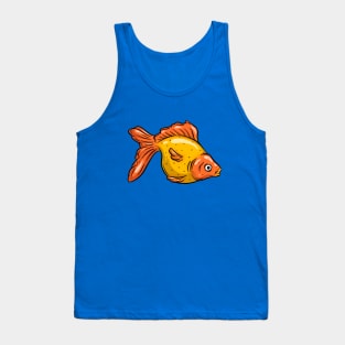 Orange Tropical Fish Cartoon Illustration Goldfish Design Tank Top